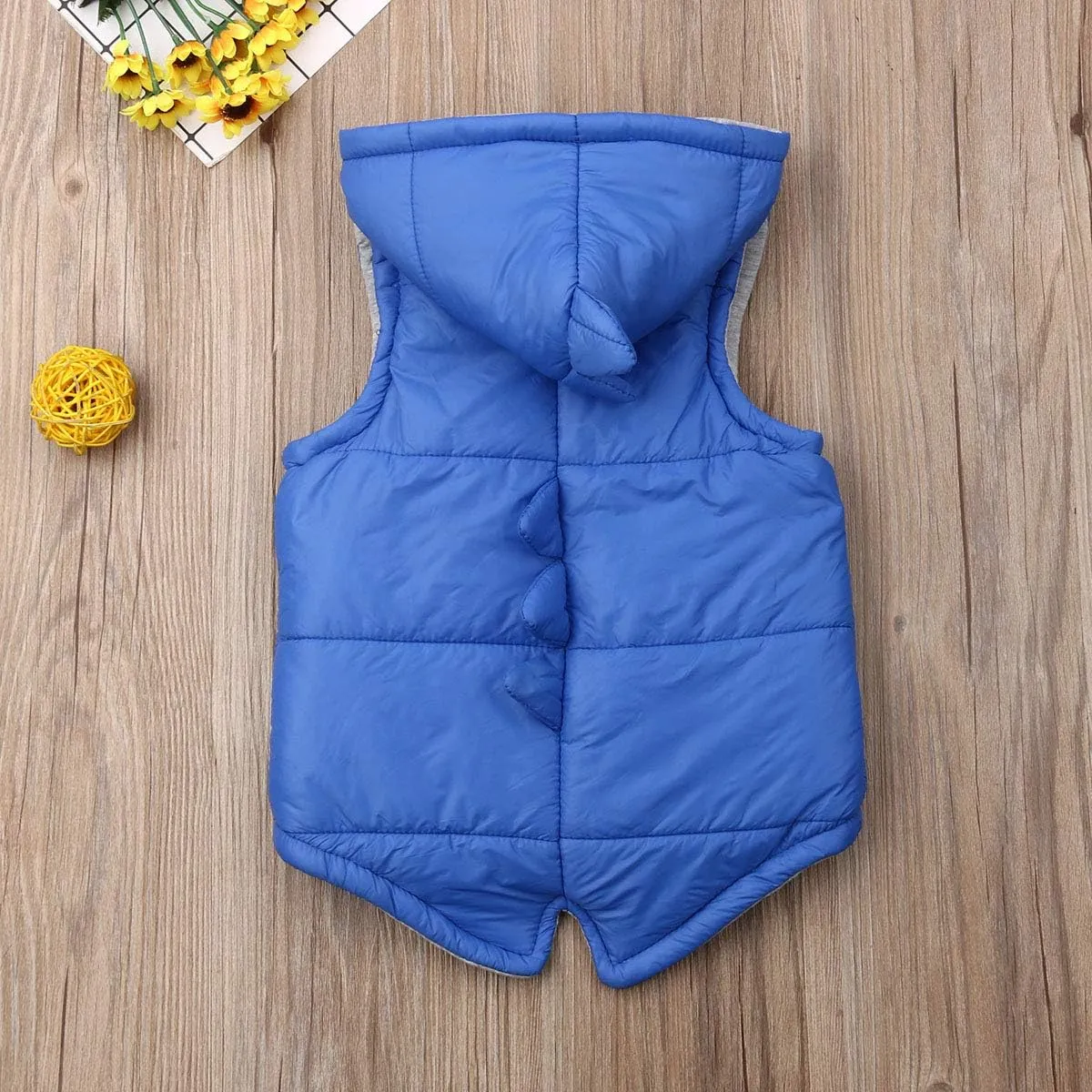 Kids Baby Boys Girls Dinosaur Hoodie Jacket Zipper Up Cotton Padded Hooded Coat Outwear