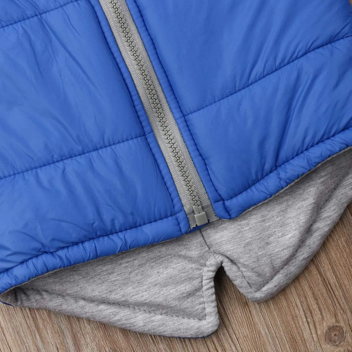 Kids Baby Boys Girls Dinosaur Hoodie Jacket Zipper Up Cotton Padded Hooded Coat Outwear