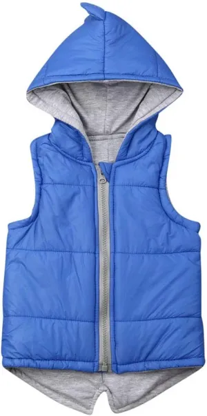 Kids Baby Boys Girls Dinosaur Hoodie Jacket Zipper Up Cotton Padded Hooded Coat Outwear