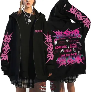 Kpop Stray Kids Album STAR Hoodie Jacket Felix Hyunjin Bangchan Lee Know Zippered Sweatershirts Jacket