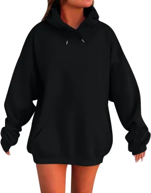 lcyhony Womens Fleece Oversized Hoodies Y2k Fashion Cute Sweatshirts Casual Loose Long Comfrt Hoodies Pullover with Pockets