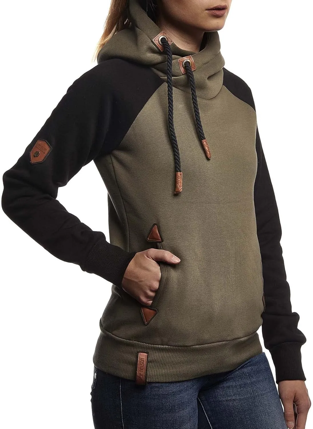 Leif Nelson women's Hoodie Pullover Hooded oversize Sweatshirt Sweater Longsleeve Long Sleeve Casual LN10245