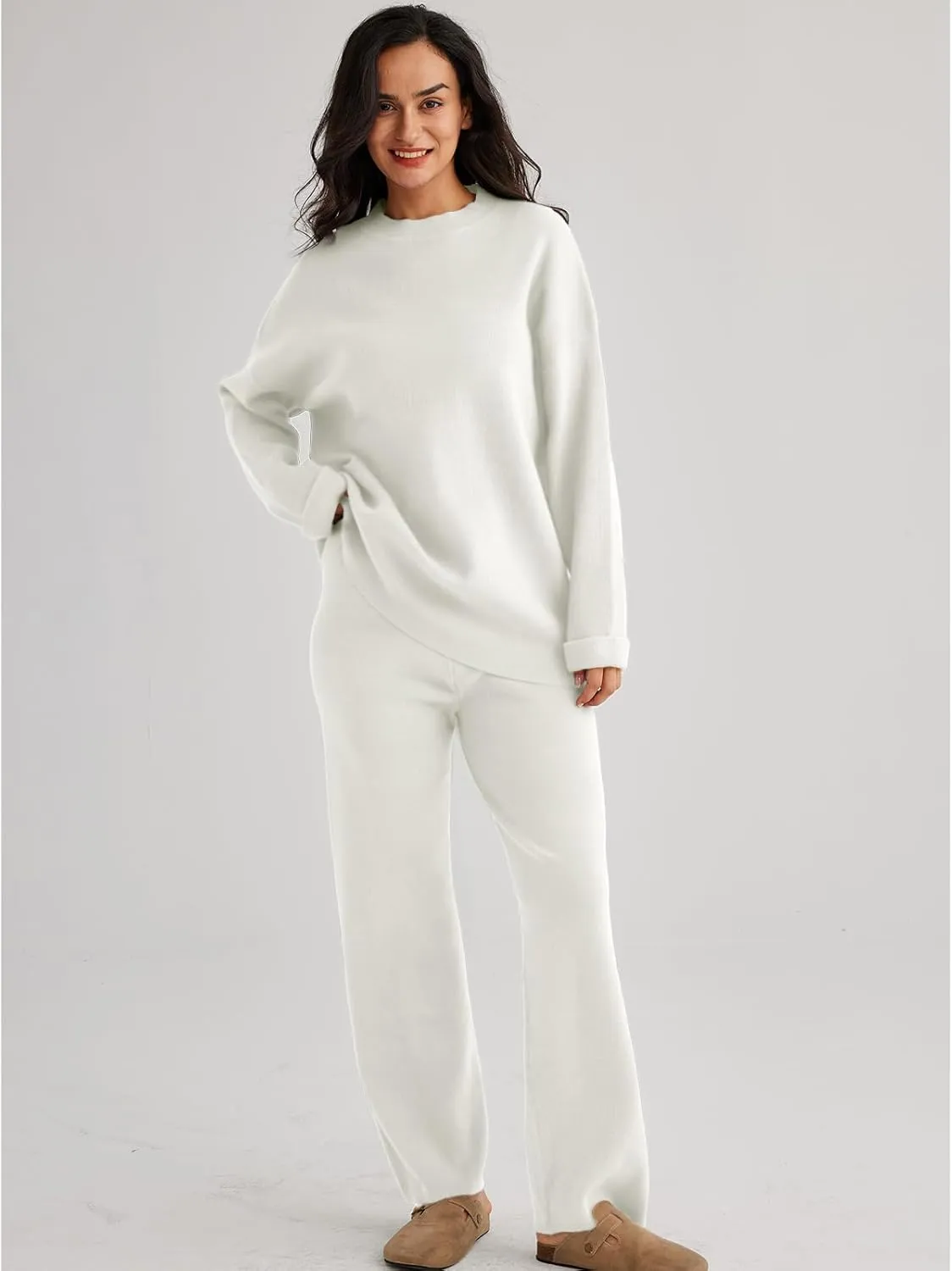 LILLUSORY 2 Piece Sets for Women 2025 Two Piece Lounge Sets Fall Fashion Oversized Striped Knit Sweaters Outfits Clothes