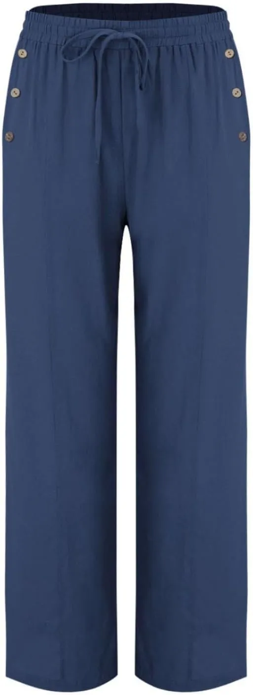 Linen Pants Women Plus Size Palazzo Pants Wide Leg Pant Loose Fit Casual Comfy Lounge Flowy High Waist Trousers