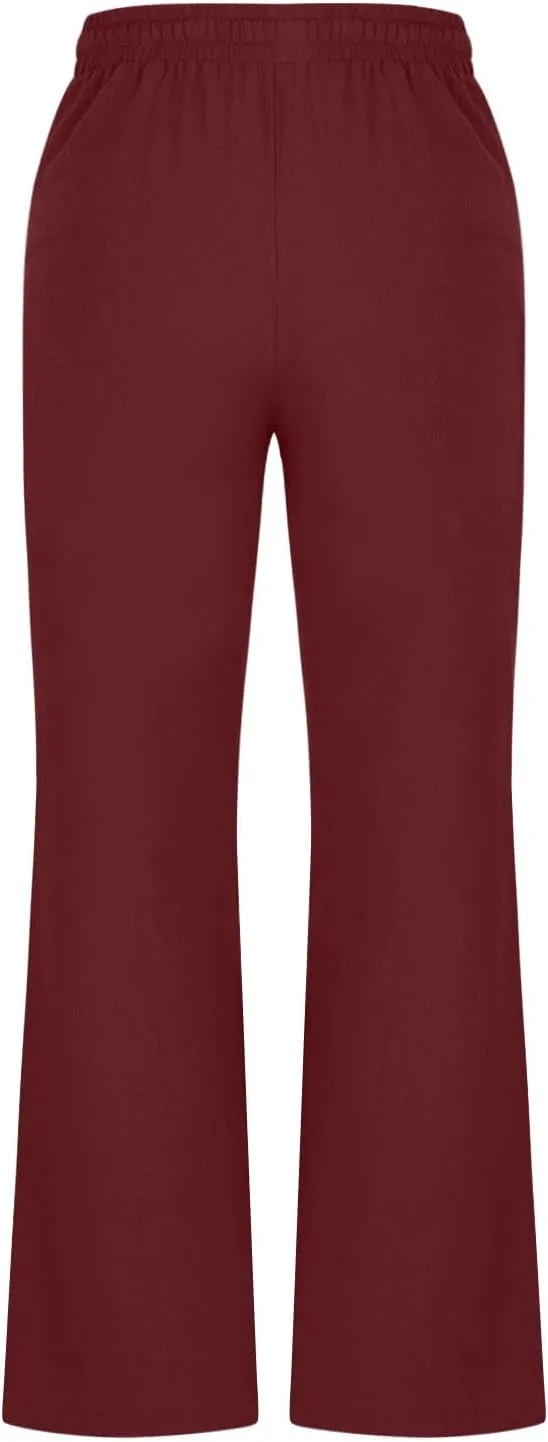 Linen Pants Women Summer Drawstring Plus Size Linen Pants for Women Casual Baggy High Waisted Pants Trousers