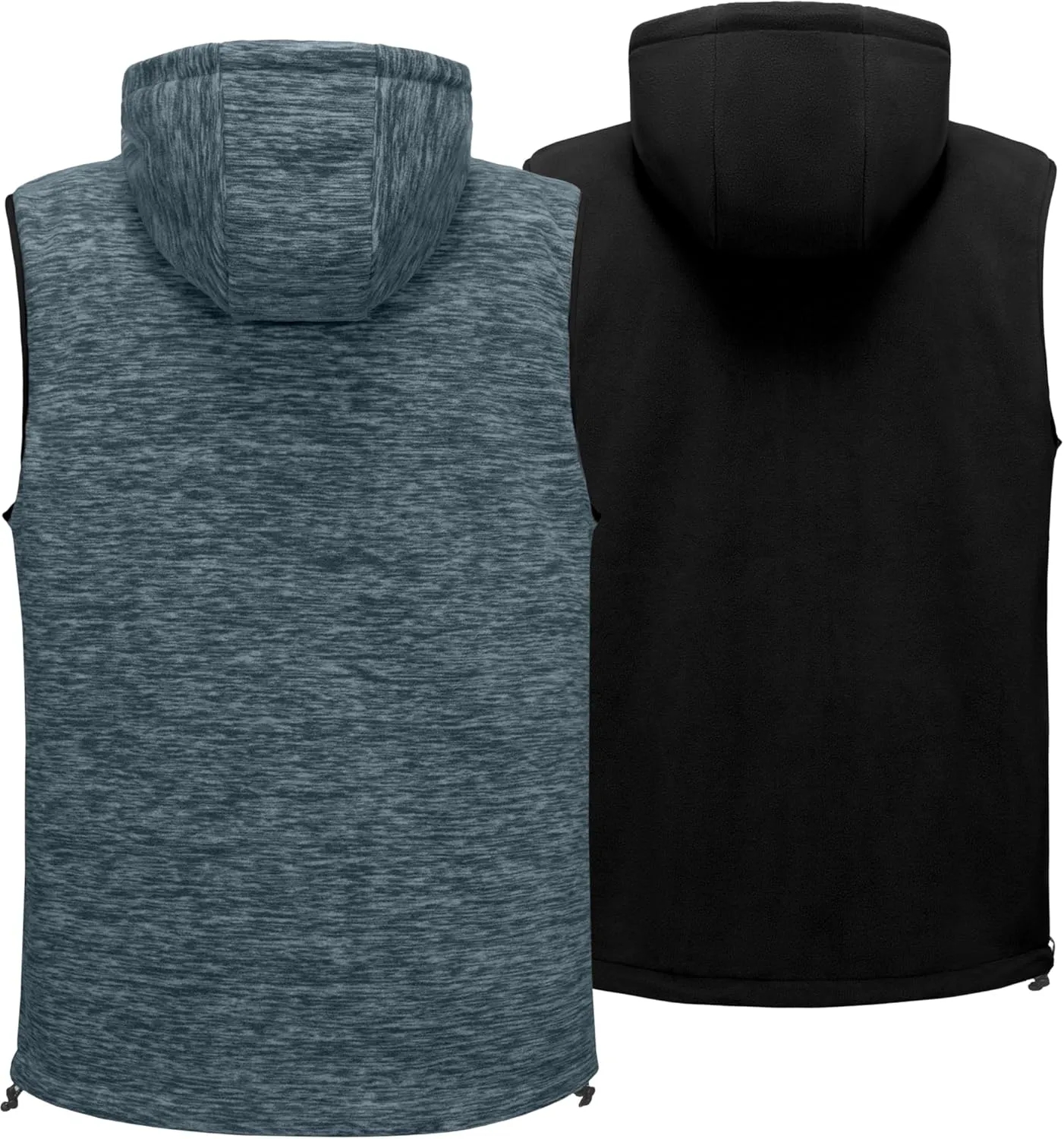 Little Donkey Andy Men's Reversible Fleece Vest Lightweight Warm Sleeveless Jacket with Hood for Hiking Walking Travel