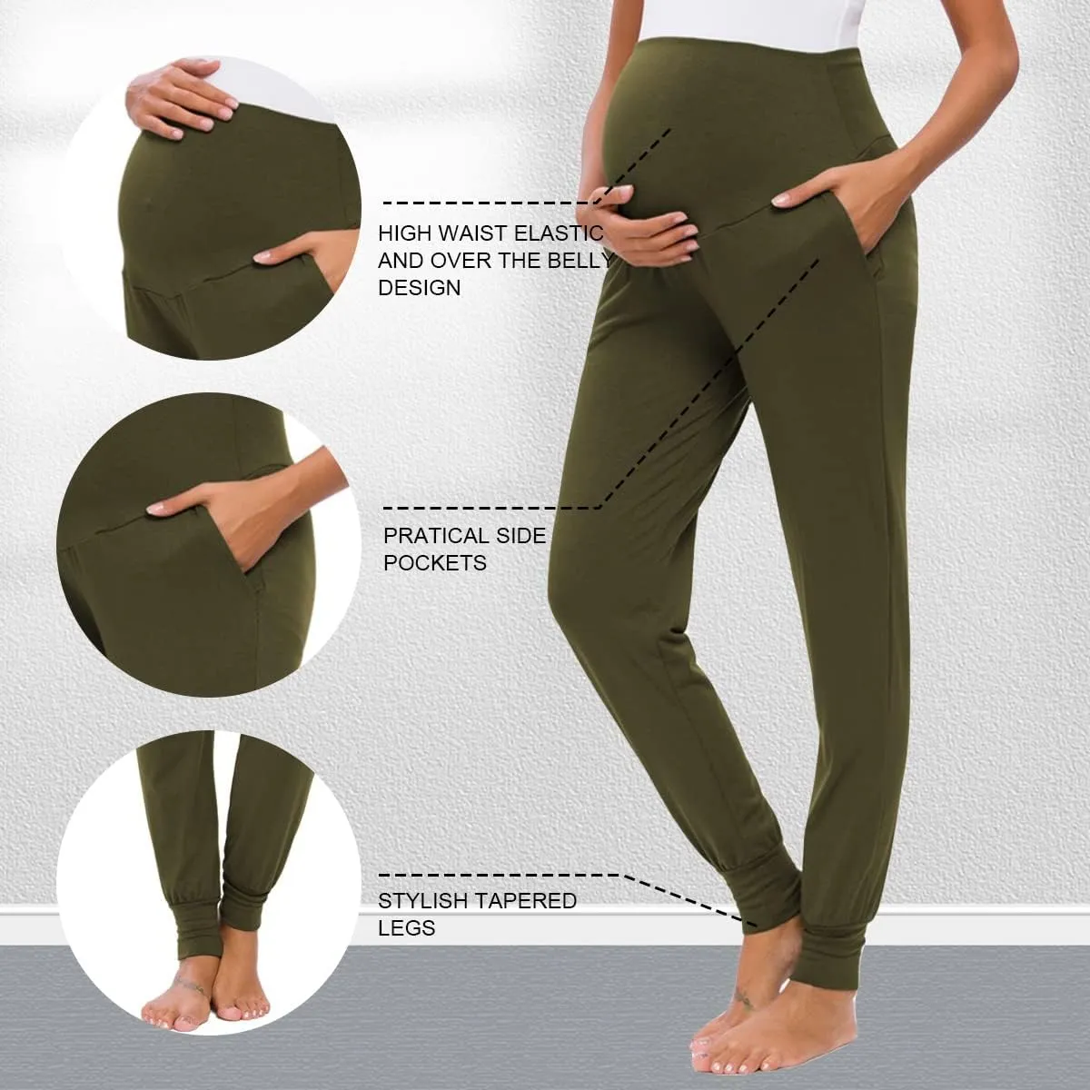 Liu & Qu Maternity Women's Casual Pants Stretchy Comfortable Lounge Pants