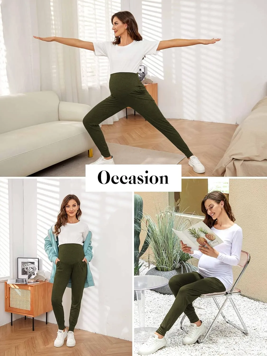 Liu & Qu Maternity Women's Casual Pants Stretchy Comfortable Lounge Pants