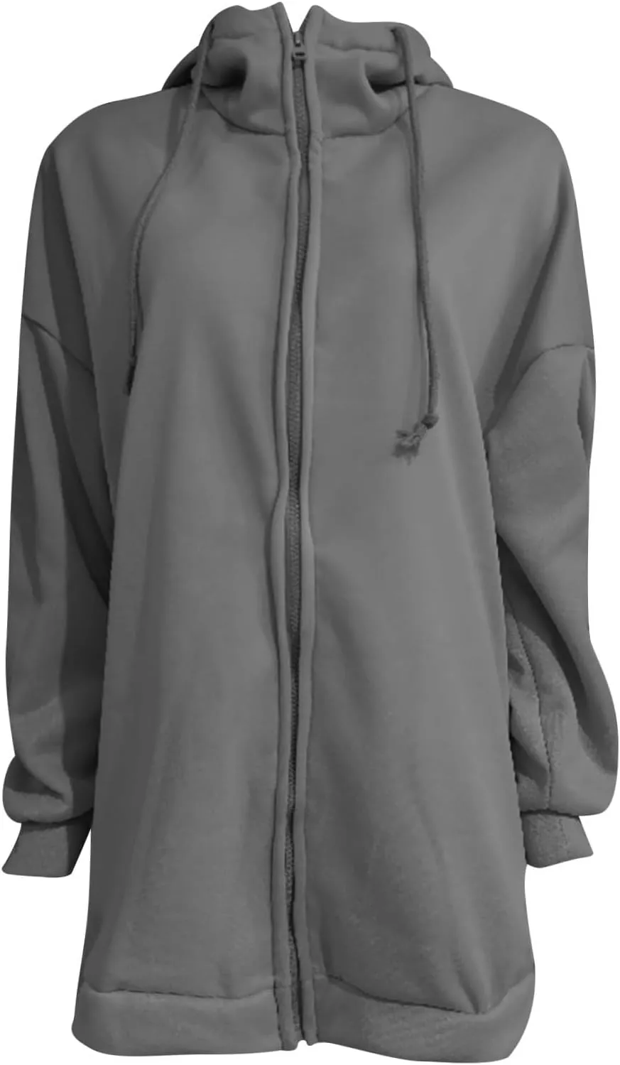 Long Zip Up Hoodies for Women Casual Long Sleeve Hooded Fleece Jackets Loose Fit Tunic Fall Sweatshirts with Pockets