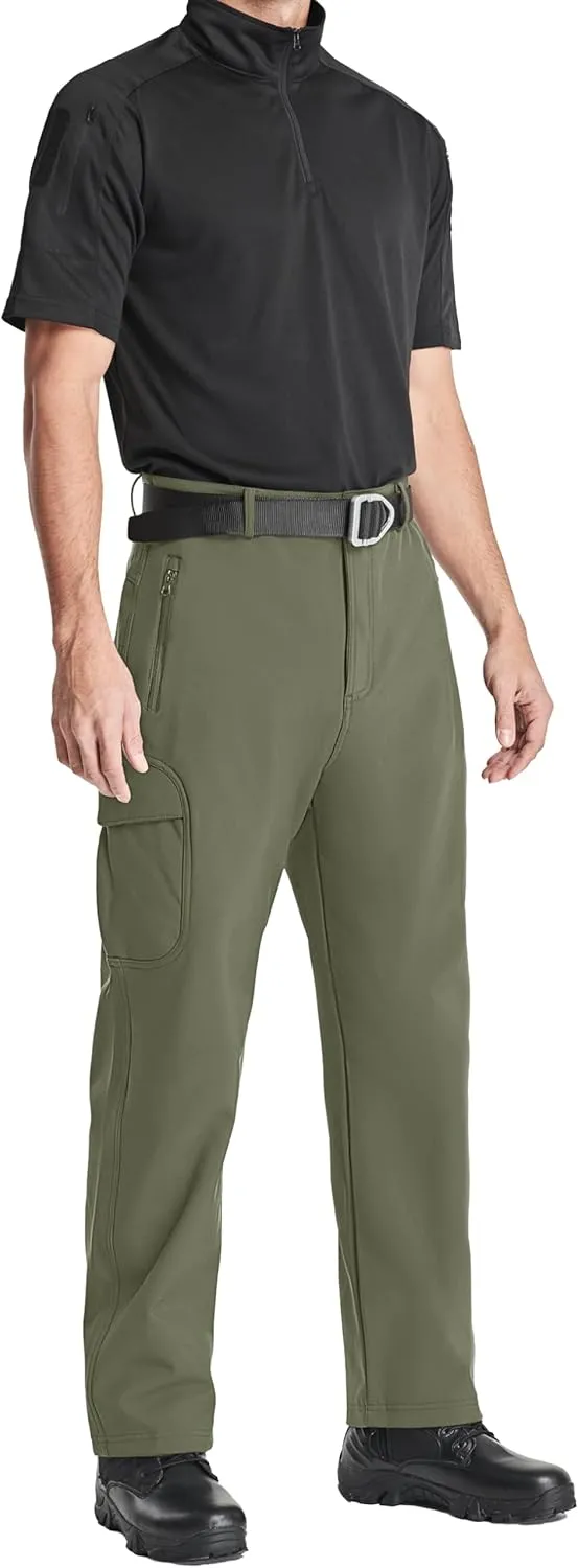 MAGCOMSEN Men's Winter Pants Water Resistant Fleece Lined Snowboard Ski Pants Softshell Tactical Pants with Multi-Pockets