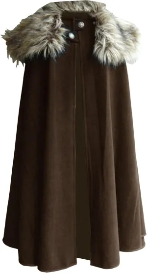 Maiyifu-GJ Cloak Coat For Men Winter Warm Gothic Fleece Collar Long Cape Cloak Vintage Medieval Renaissance Cape