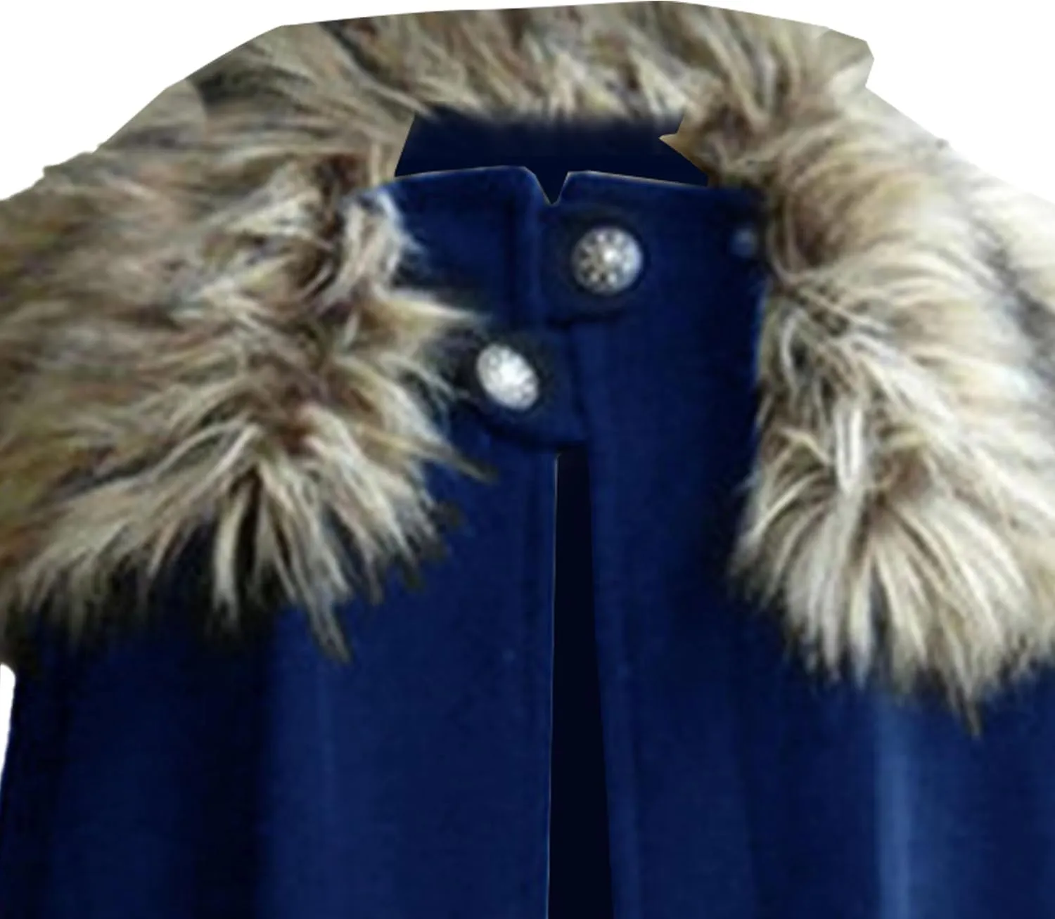 Maiyifu-GJ Cloak Coat For Men Winter Warm Gothic Fleece Collar Long Cape Cloak Vintage Medieval Renaissance Cape