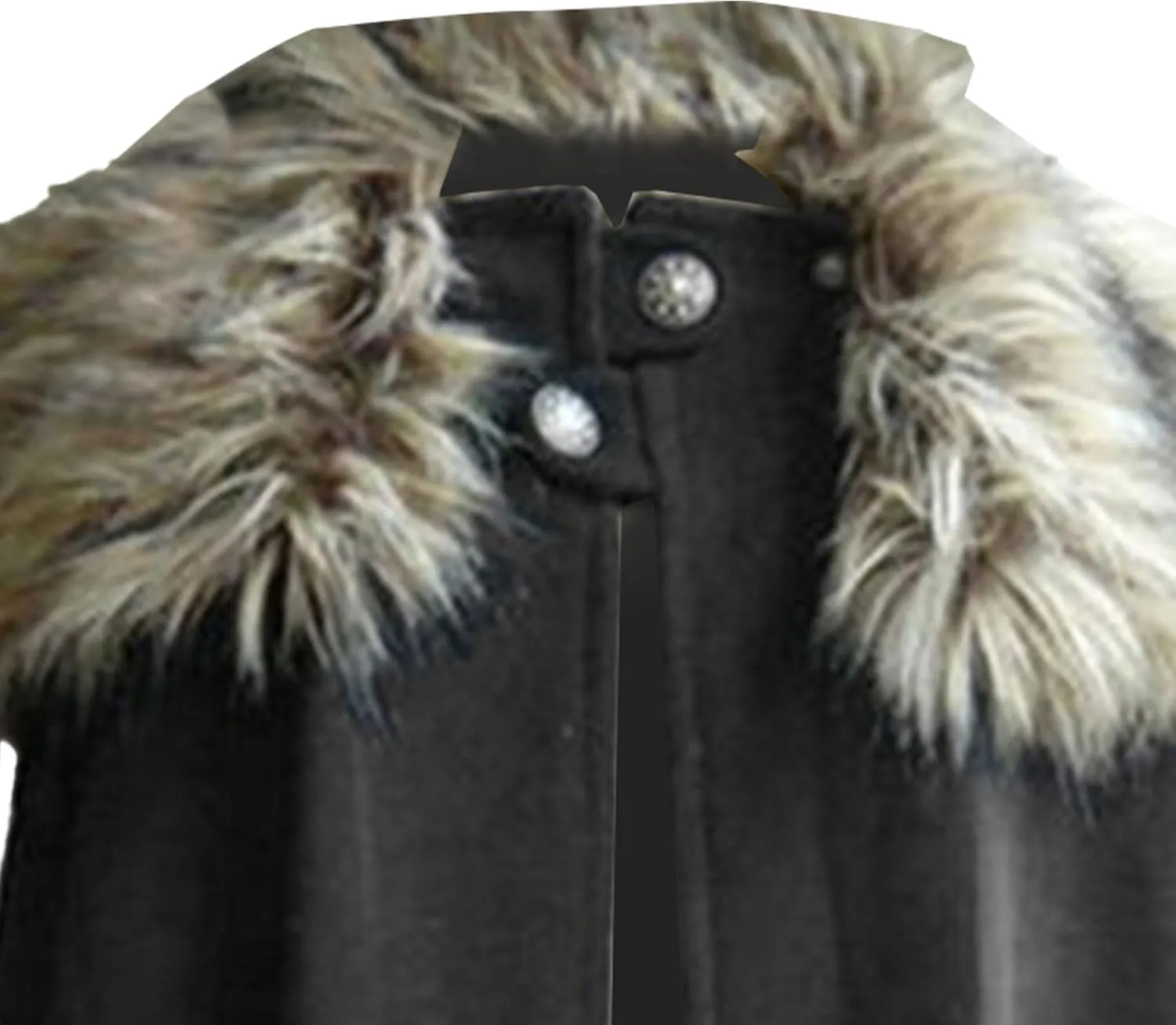 Maiyifu-GJ Cloak Coat For Men Winter Warm Gothic Fleece Collar Long Cape Cloak Vintage Medieval Renaissance Cape