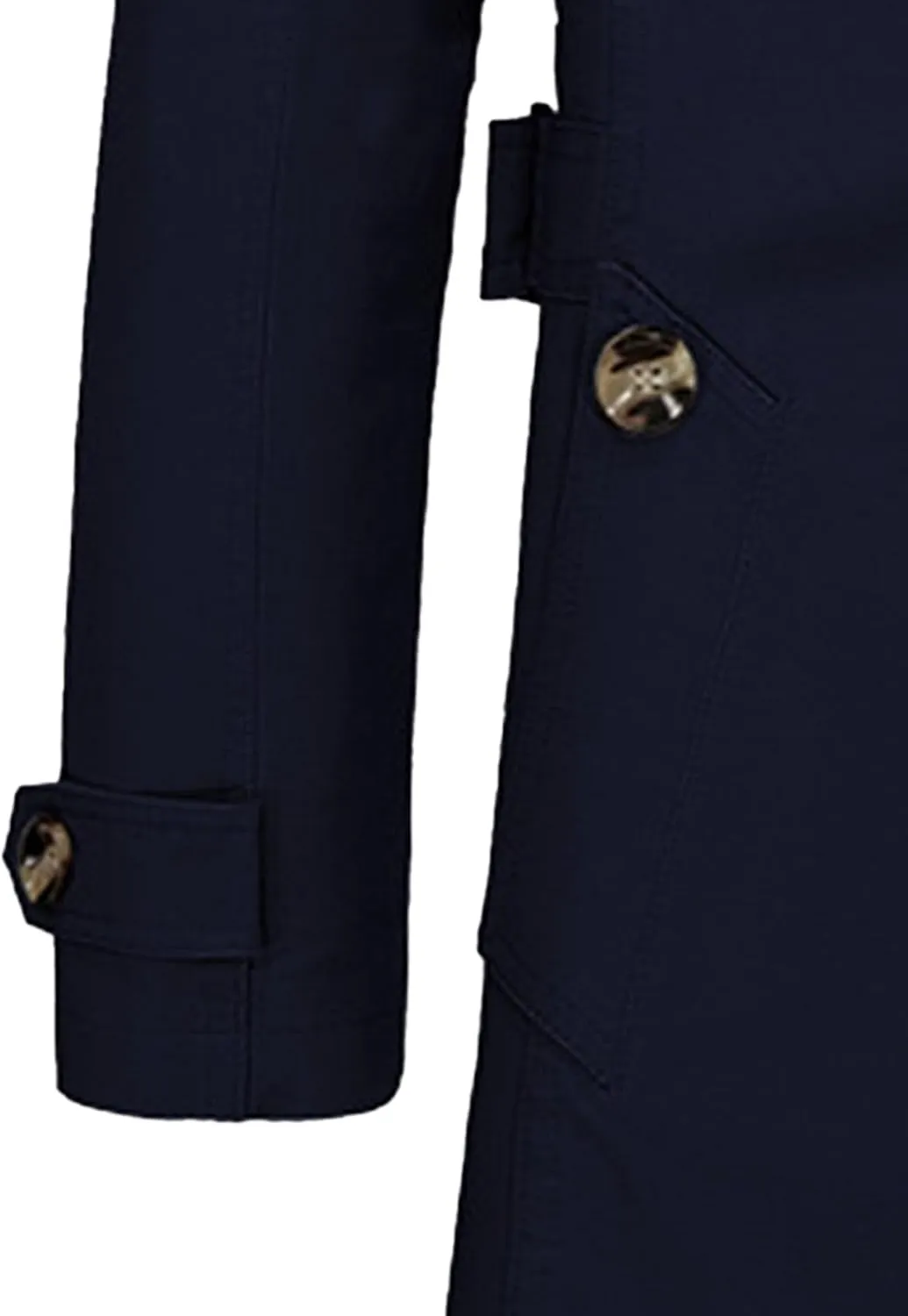 Maiyifu-GJ Mens Military Trench Lightweight Coat Long Sleeve Single Breasted Windbreaker Slim Fit Turn Down Collar Jacket