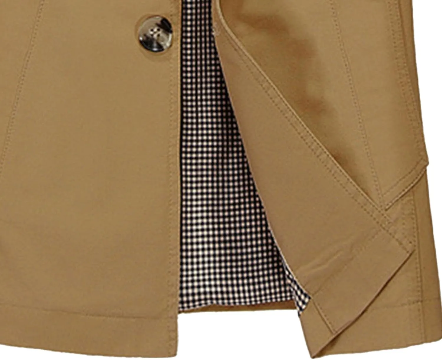 Maiyifu-GJ Mens Military Trench Lightweight Coat Long Sleeve Single Breasted Windbreaker Slim Fit Turn Down Collar Jacket