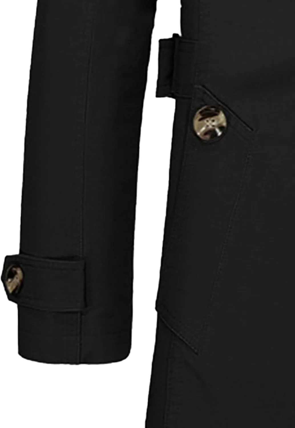 Maiyifu-GJ Mens Military Trench Lightweight Coat Long Sleeve Single Breasted Windbreaker Slim Fit Turn Down Collar Jacket