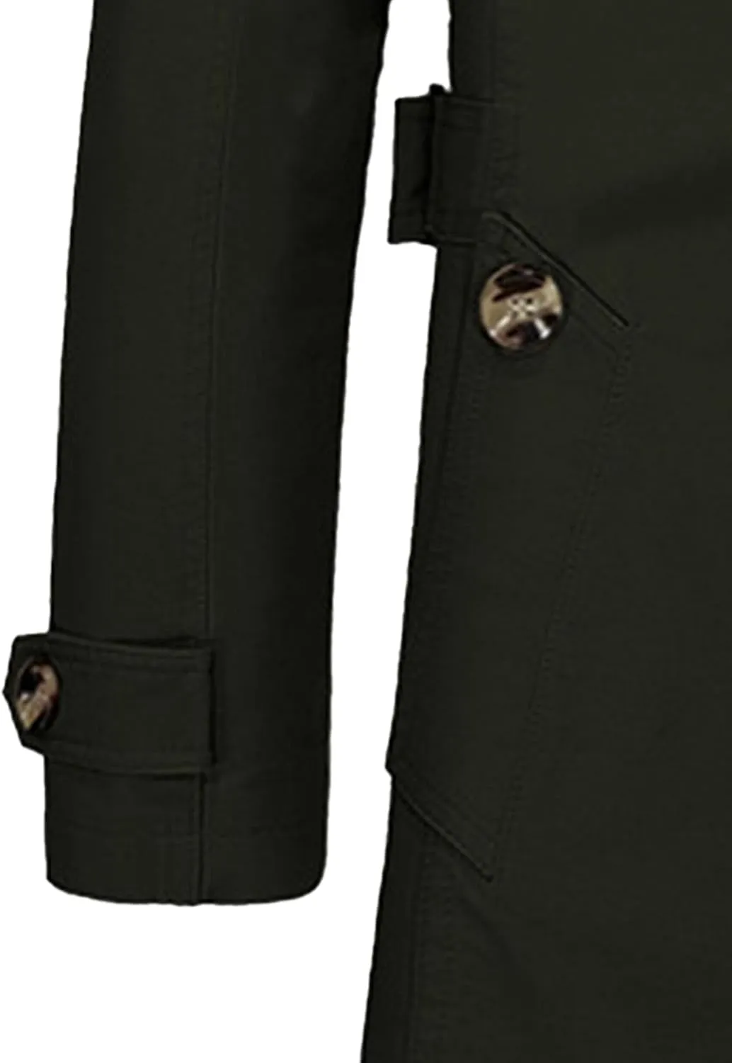 Maiyifu-GJ Mens Military Trench Lightweight Coat Long Sleeve Single Breasted Windbreaker Slim Fit Turn Down Collar Jacket
