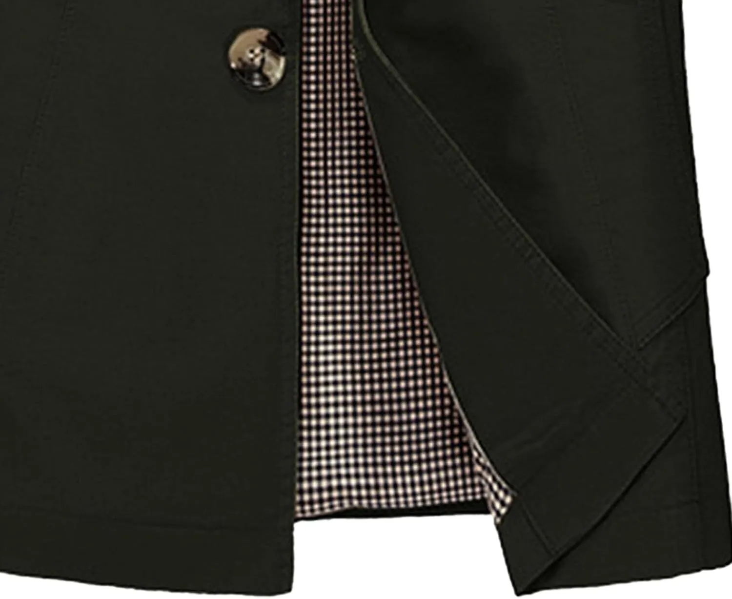 Maiyifu-GJ Mens Military Trench Lightweight Coat Long Sleeve Single Breasted Windbreaker Slim Fit Turn Down Collar Jacket