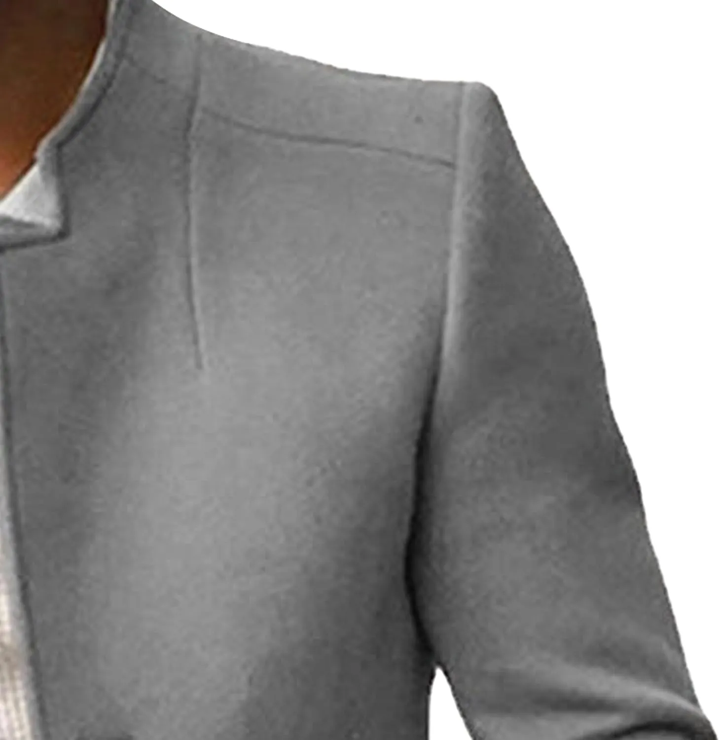 Maiyifu-GJ Mens Single Breasted Trench Coat Winter Warm Blend Pea Coat Lapel Work Business Jacket Outerwear