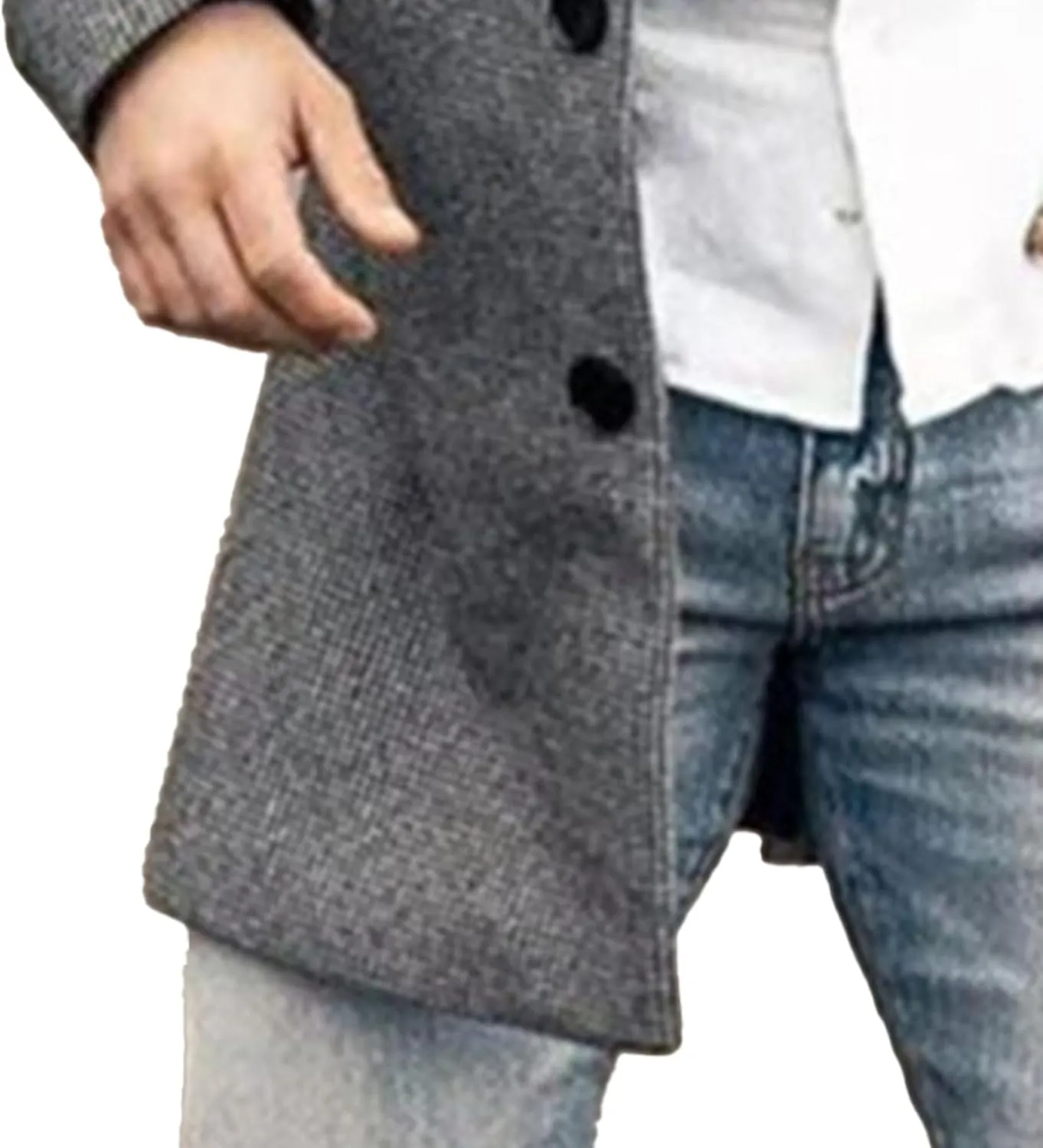 Maiyifu-GJ Mens Single Breasted Trench Jacket Winter Slim Fit Wool Blend Pea Coat Warm Lapel Work Business Jacket