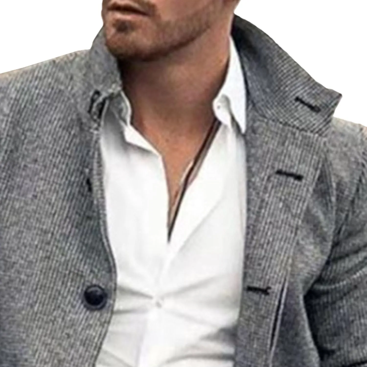 Maiyifu-GJ Mens Single Breasted Trench Jacket Winter Slim Fit Wool Blend Pea Coat Warm Lapel Work Business Jacket