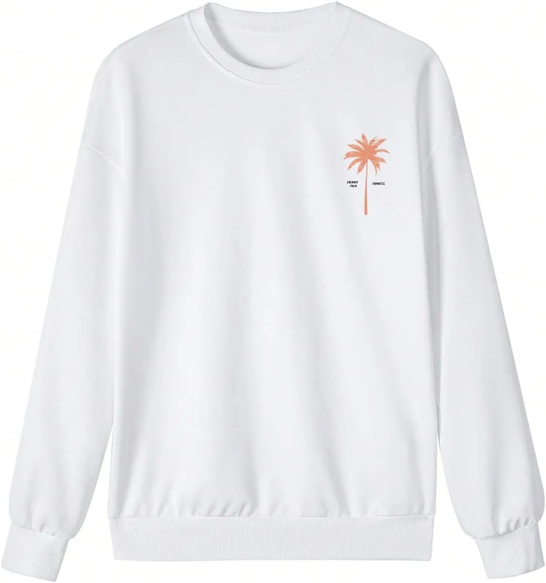 MakeMeChic Women's Graphic Print Crewneck Sweatshirt Long Sleeve Drop Shoulder Loose Pullover Top