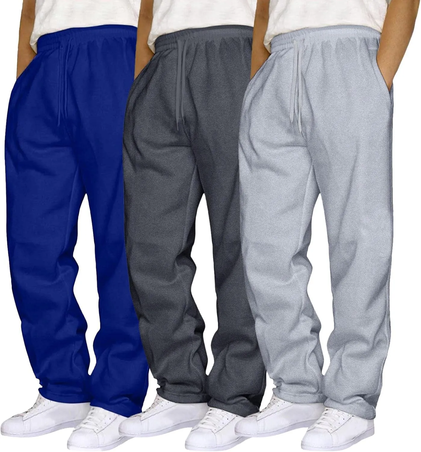 Male Hip Hop Pants Casual Solid Color Track Cuff Lace Up Workout Pants with Pocket Men S Pants with Elastic