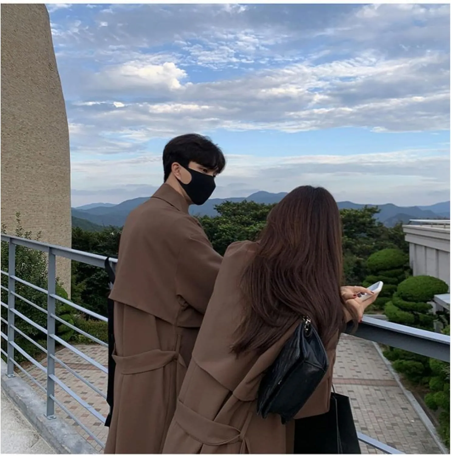 Man's Double Breasted Trench Coat Oversized Casual Windbreaker Casual Lapel Long Jacket Overcoat