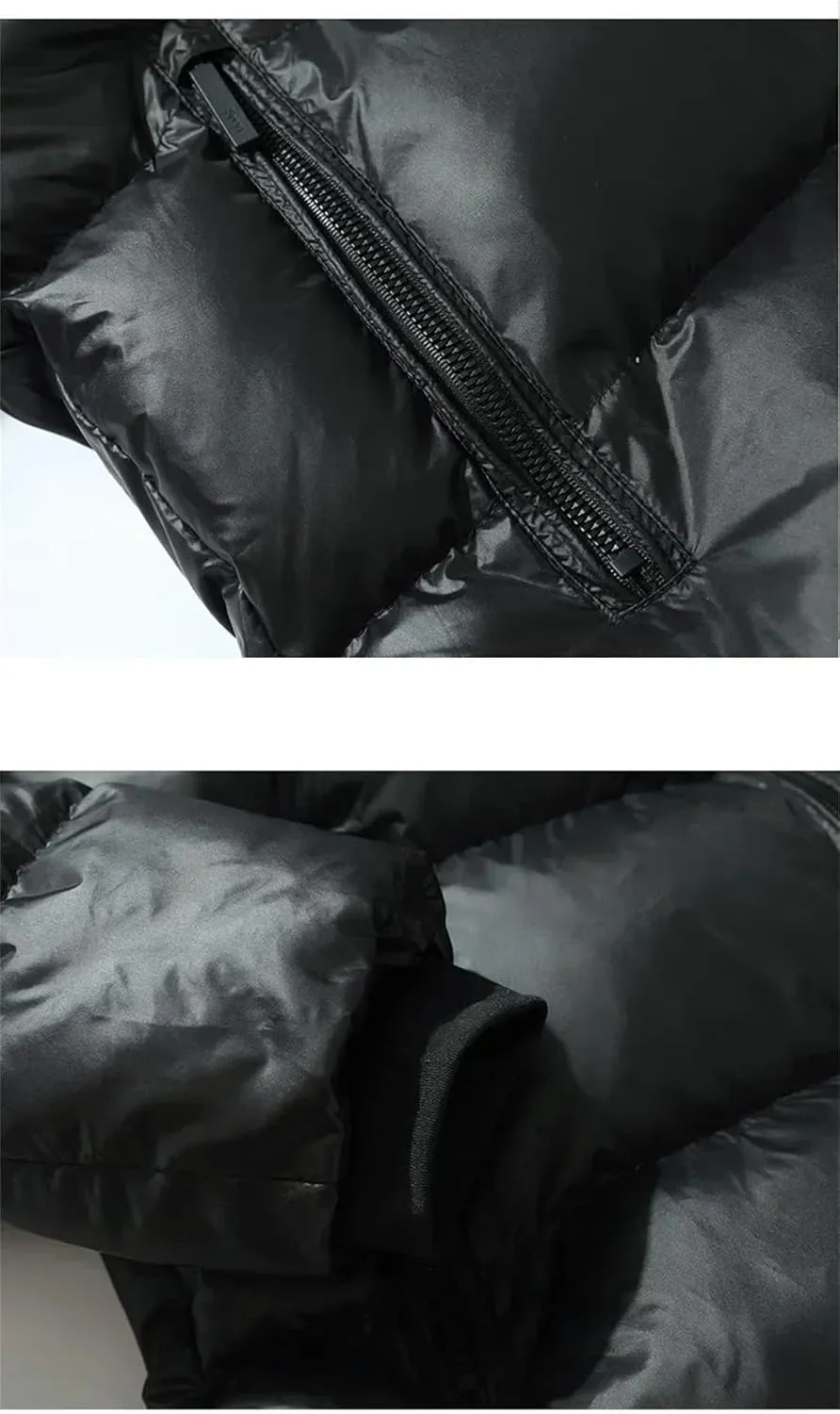 Men Hooded Zipper Parkas Puffer Jackets Padded Cotton Solid With Hoodie Warm Waterproof Jackets Winter Coats