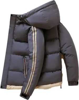 Men Winter Parkas Thicken Warm Hooded Coat Casual Jogging Windproof Sports Cotton Padded Jacket