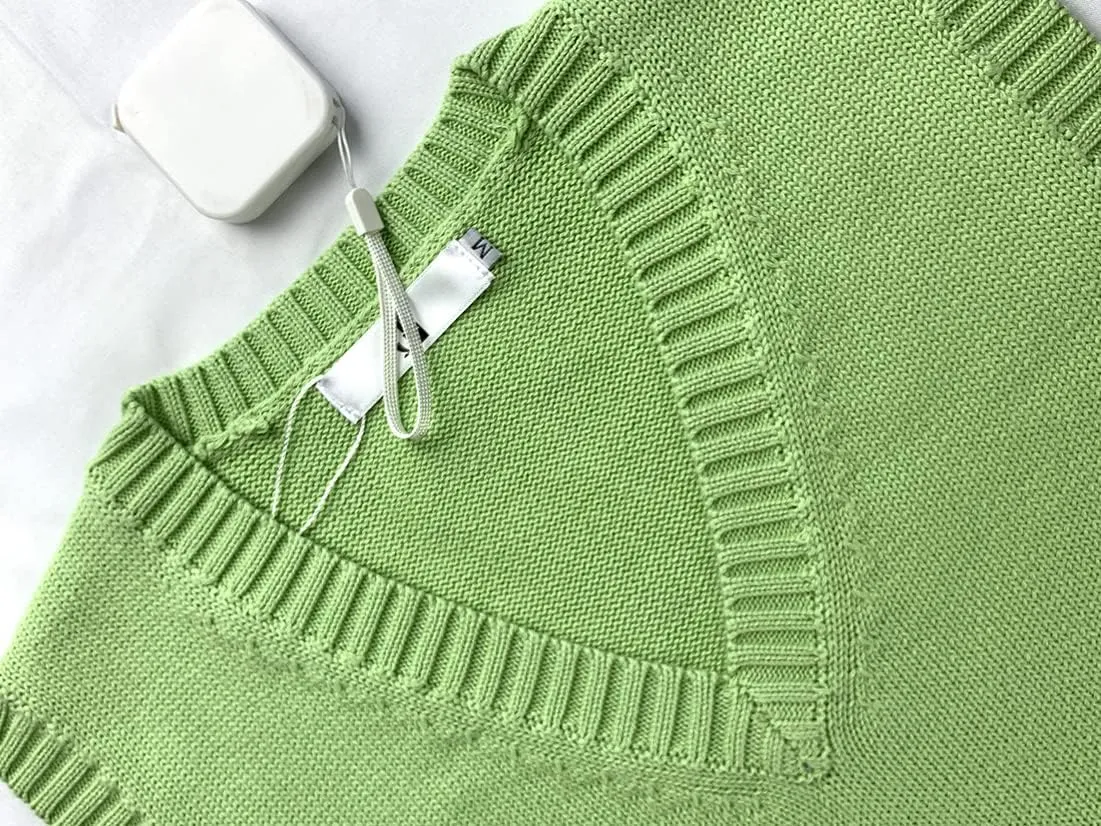 Men Women Knitted Cotton V-Neck Vest JK Uniform Pullover Sleeveless Sweater School Cardigan