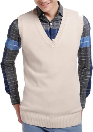 Men Women Knitted Cotton V-Neck Vest JK Uniform Pullover Sleeveless Sweater School Cardigan