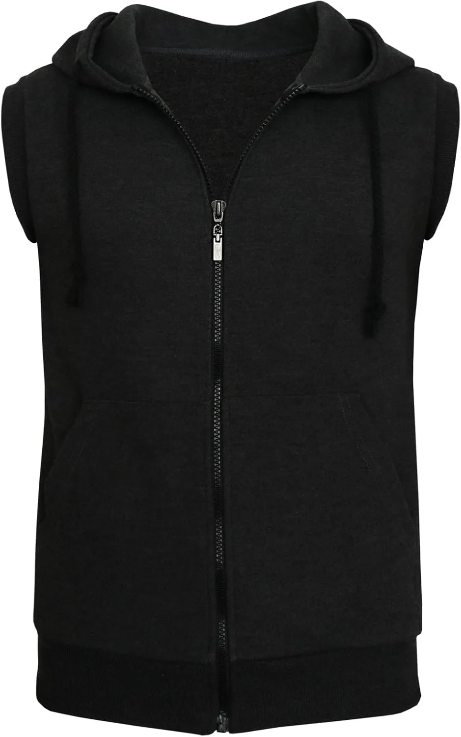 Men's Casual Zip-Hoodie Vest Cotton Sleeveless Zip up Hoodie Vest