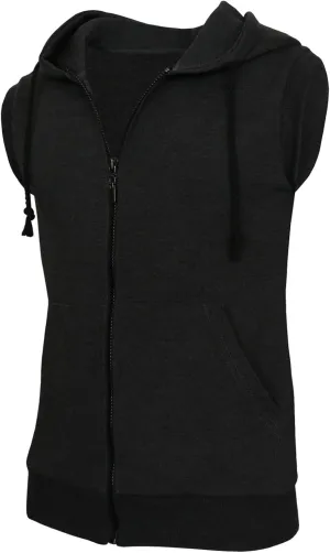 Men's Casual Zip-Hoodie Vest Cotton Sleeveless Zip up Hoodie Vest