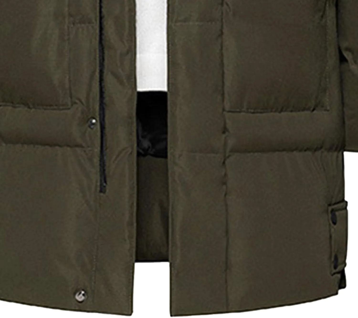 Men'S Classic Windproof Hooded Long Winter Warm Puffer Down Coat Thicken Cotton Puffer Jacket Coat Hooded