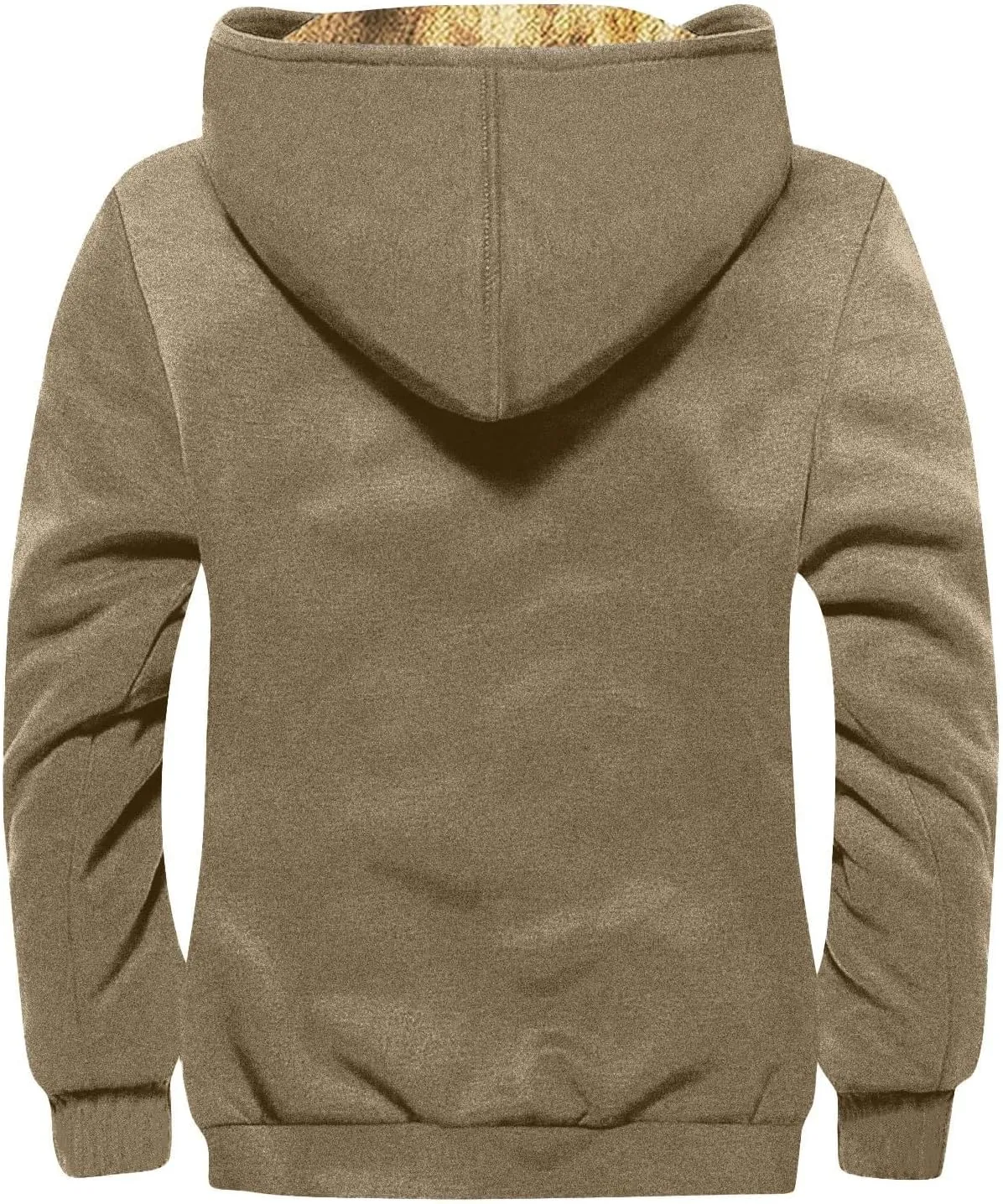 Mens Coat Sherpa Fleece Lined Hoodies Full Zipper Coats Winter Warm Jackets Vintage Printed Outwear