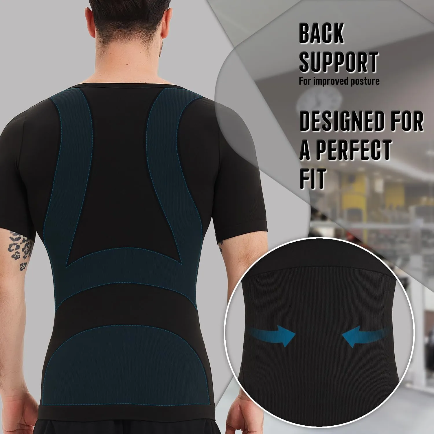 Mens Compression Shirts Short Sleeve, Gynecomastia Undershirt, Slimming Tank Top, Shapewear Vest