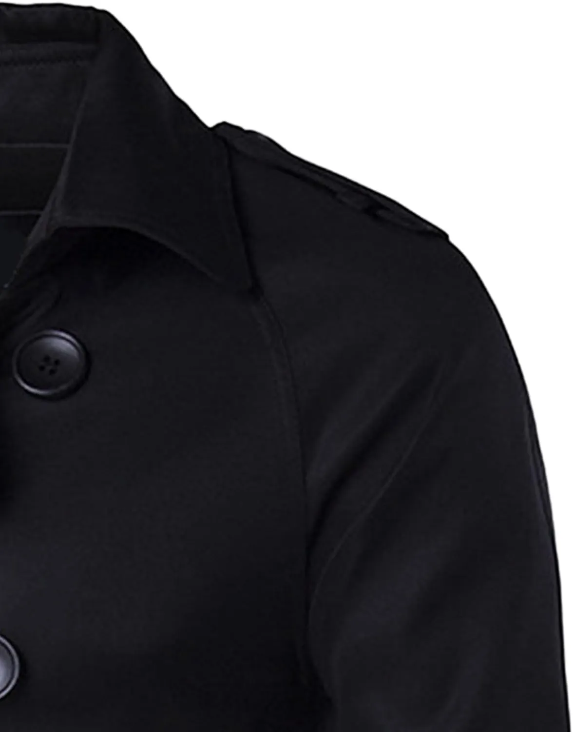 Men's Double Breasted Long Trench Coat Slim Fit Mid Long Belted Windbreaker Stylish Lapel Overcoat with Pocket