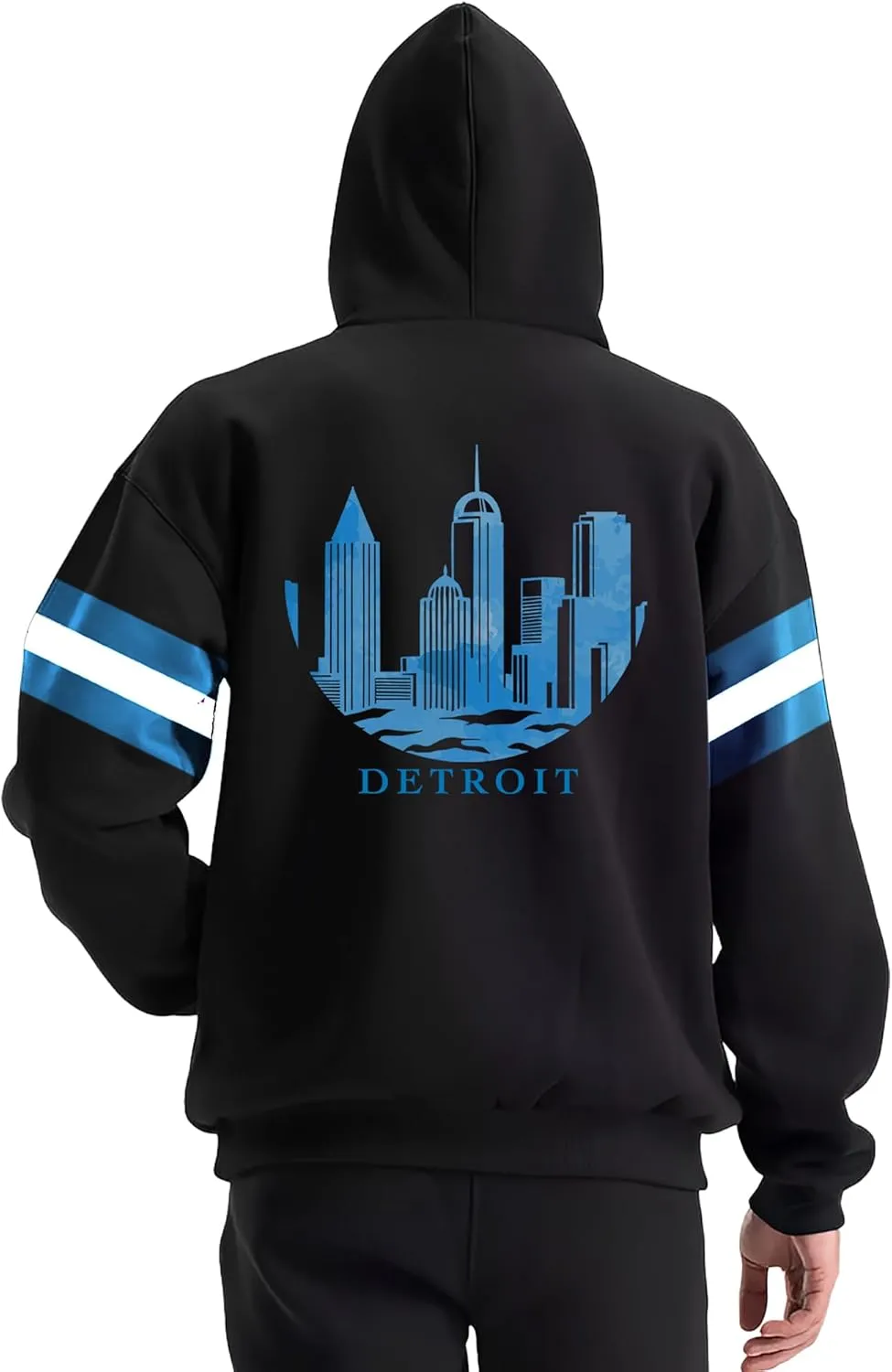 Mens Graphic City Letter Printed Pullover Hoodies Football Sport Fans Classic Unisex Sweatshirt Birthday