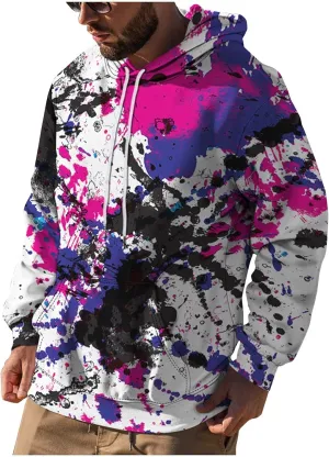 Men's Sweatshirt Plus Size Long Sleeve Hooded Pullover Printed 2024 Fashion Casual Loose Fit Hoodies