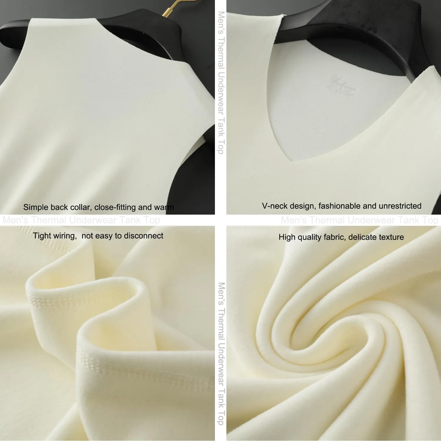 Men's Thermal Underwear Tank Top Base Layer Shirts Fleece Winter Warm Undershirt