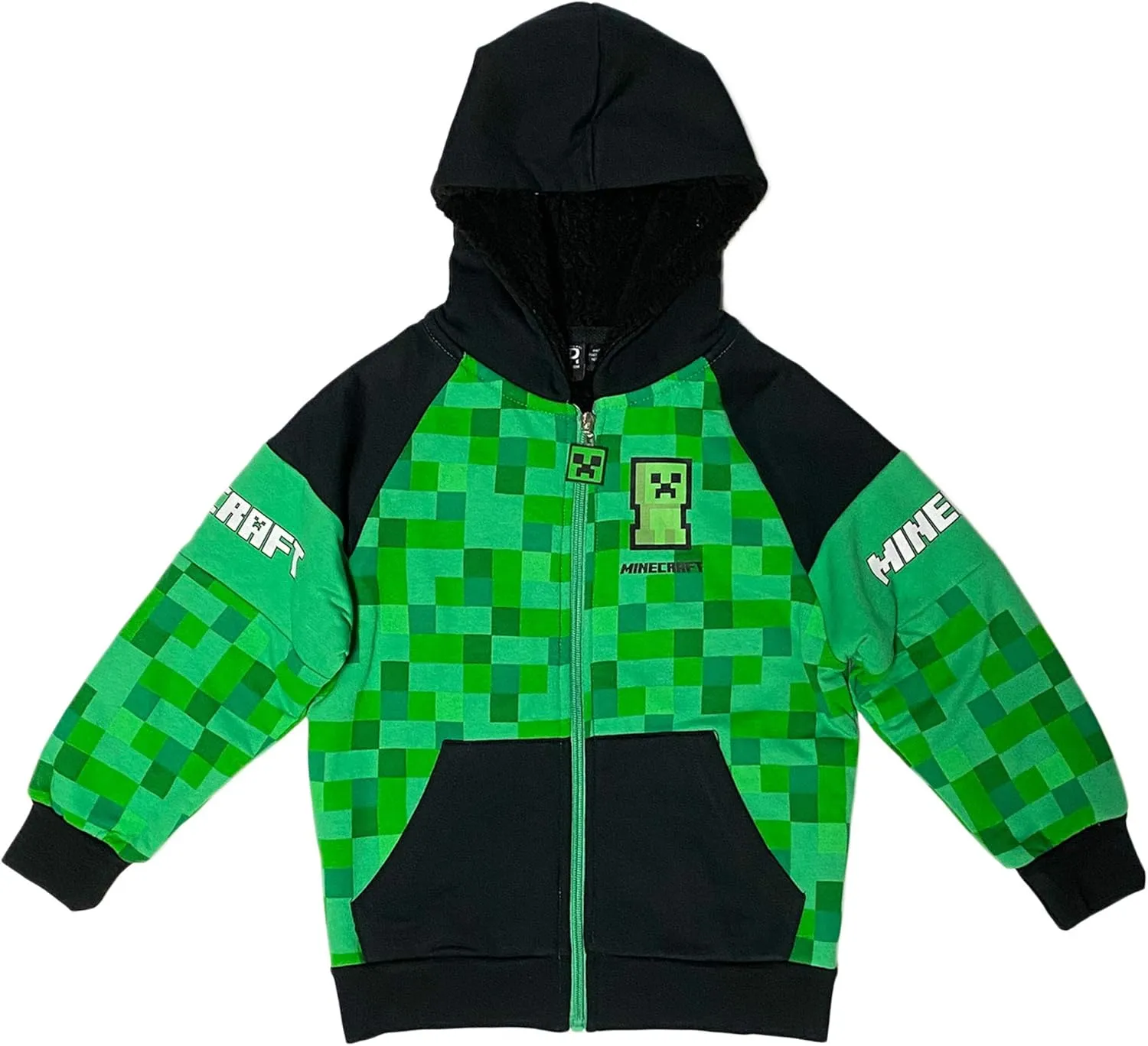 Minecraft Creeper Boys Sherpa Fleece Hoodie
