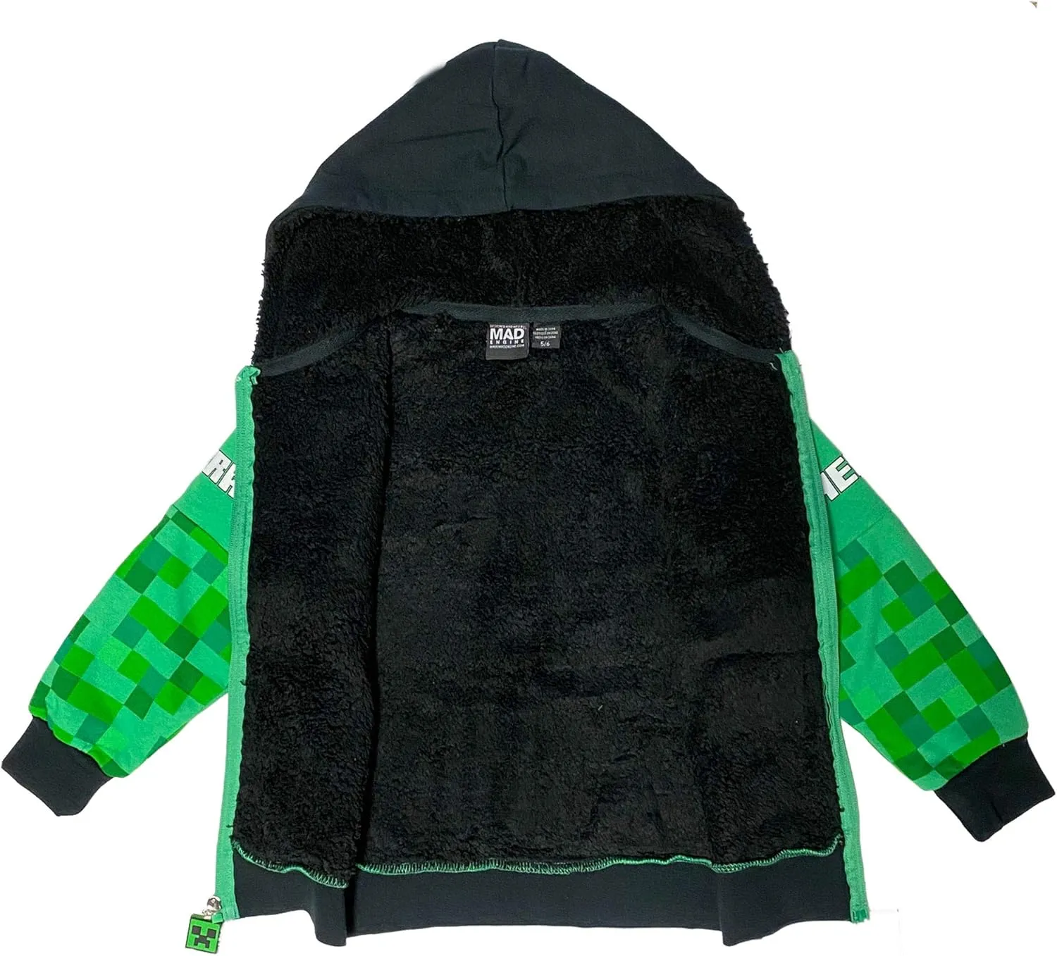 Minecraft Creeper Boys Sherpa Fleece Hoodie