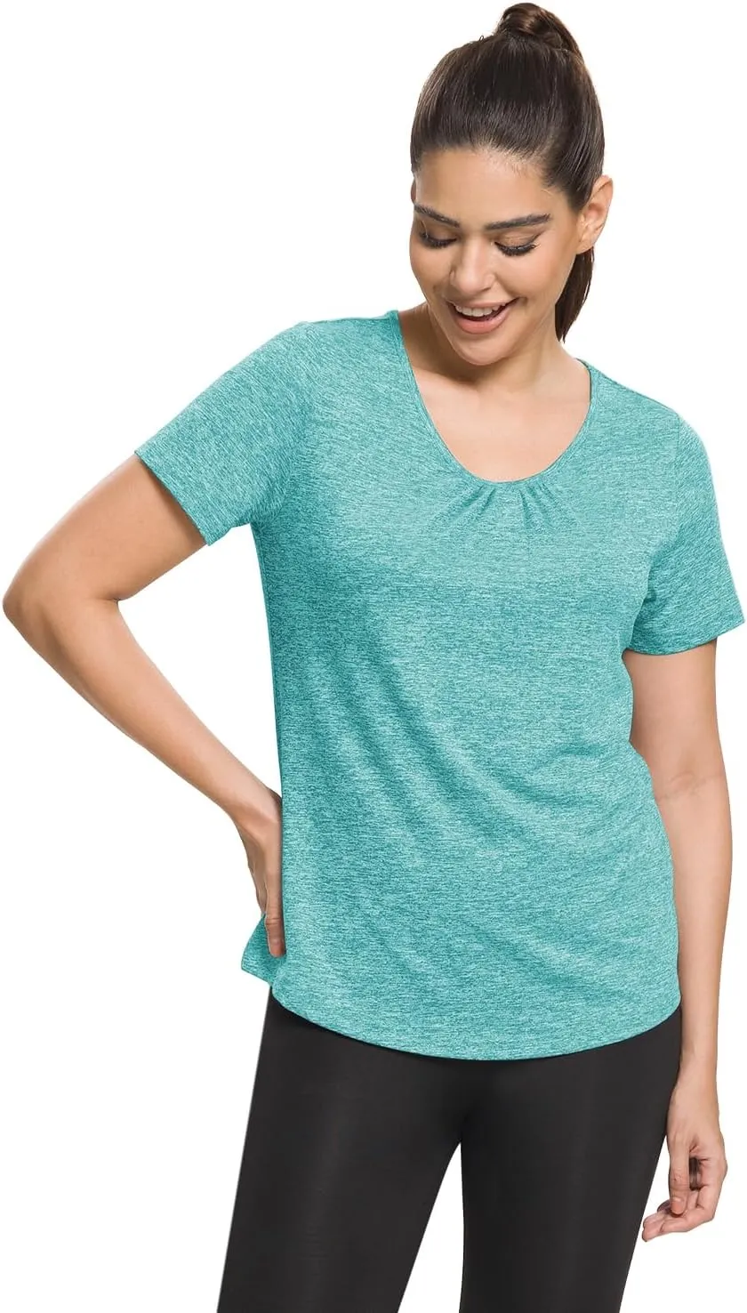 MISS FORTUNE Active Wear Yoga Top Cool Dry Workout Shirt Exercise Clothes