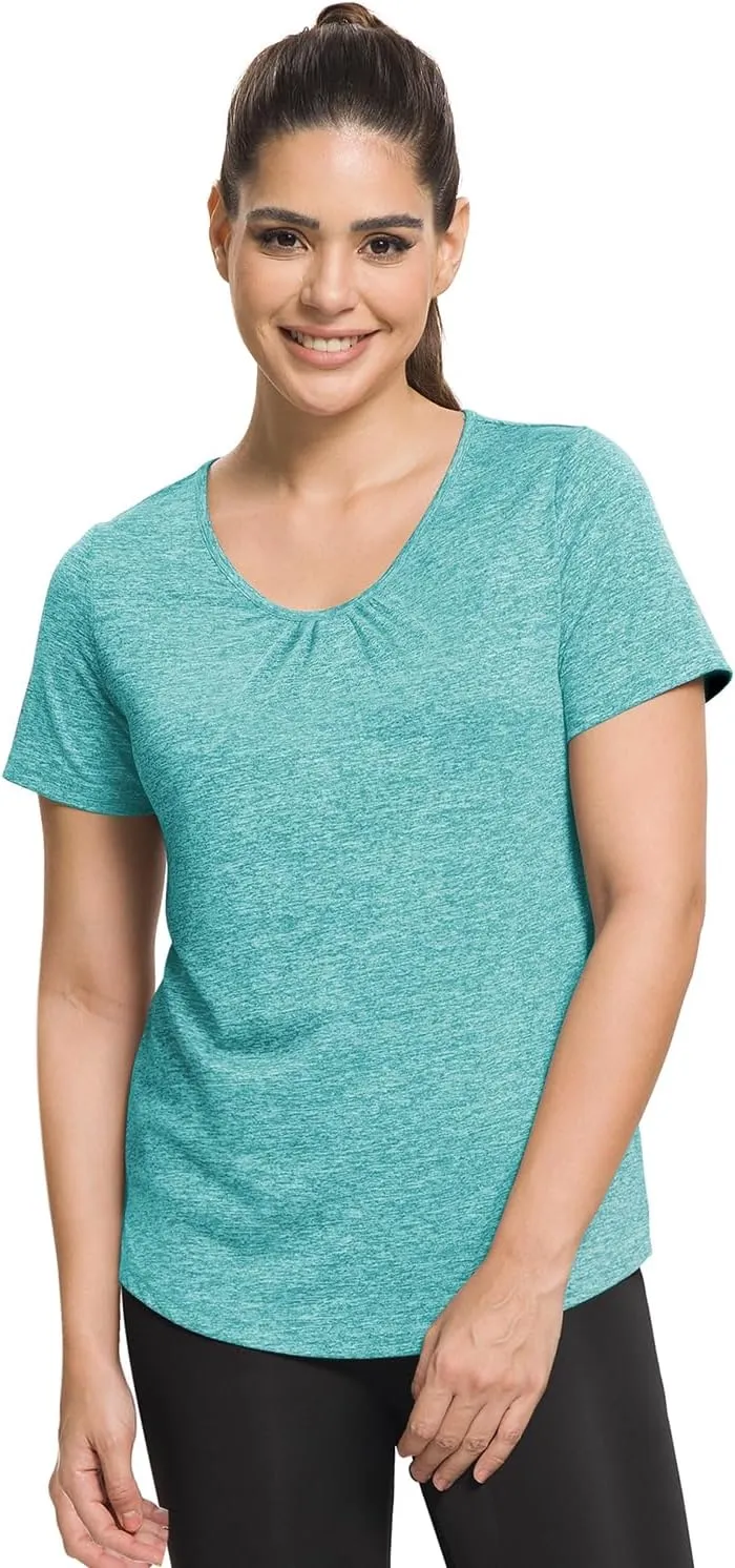 MISS FORTUNE Active Wear Yoga Top Cool Dry Workout Shirt Exercise Clothes