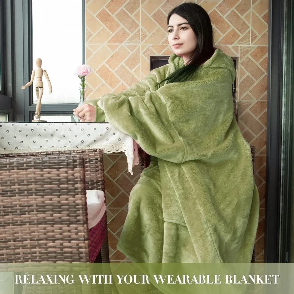 Miss Mila Wearable Blanket Hoodie,Extra Long & Warm Suggies for Women Men Adult with Sleeves and Giant Pocket