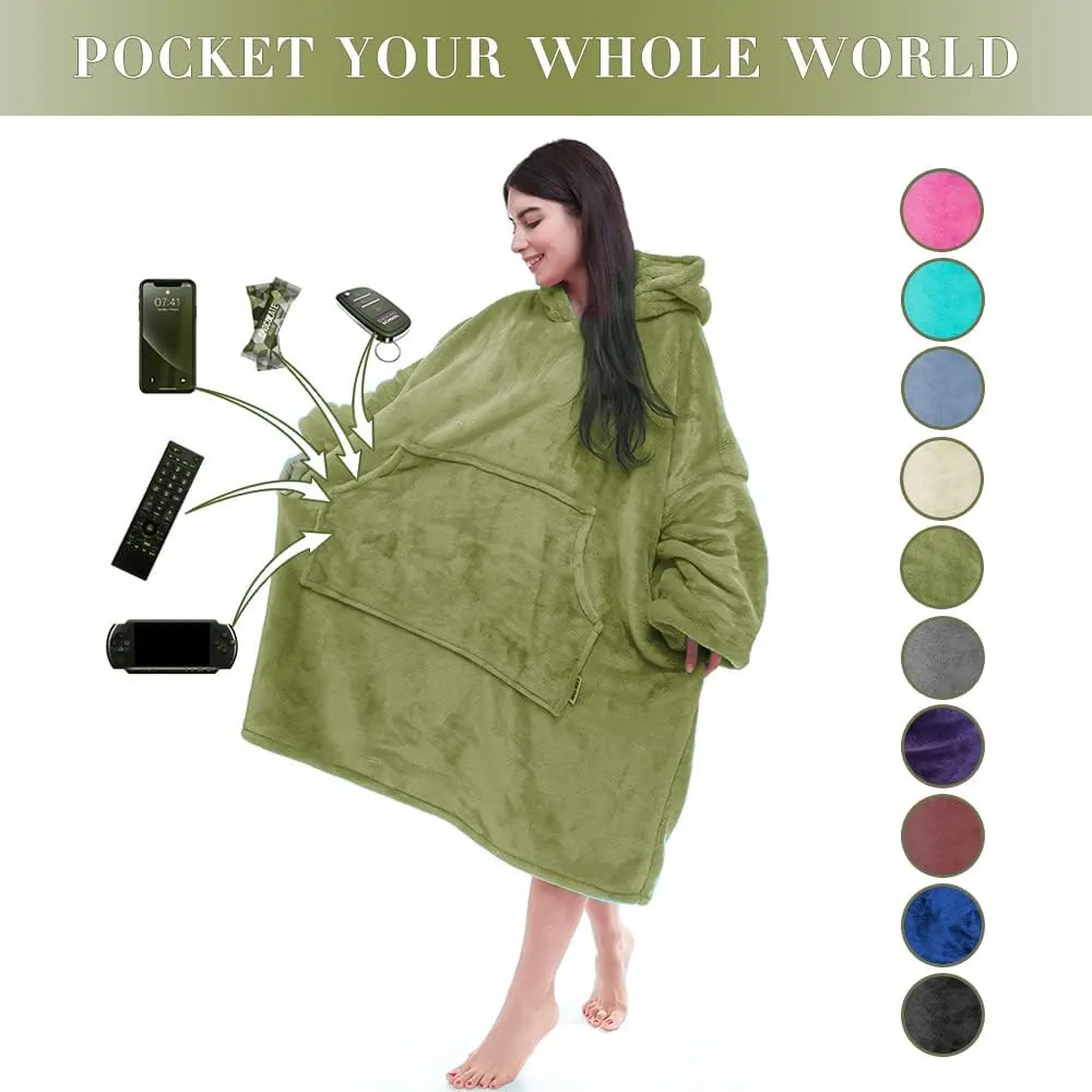 Miss Mila Wearable Blanket Hoodie,Extra Long & Warm Suggies for Women Men Adult with Sleeves and Giant Pocket