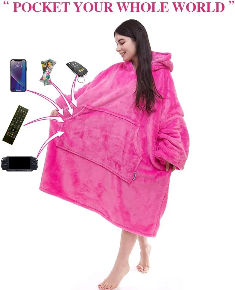 Miss Mila Wearable Blanket Hoodie,Extra Long & Warm Suggies for Women Men Adult with Sleeves and Giant Pocket