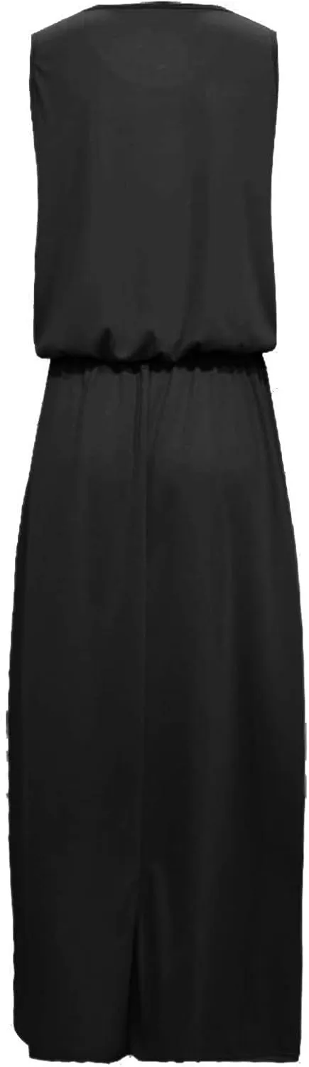 NaRHbrg Women Summer Dresses Sleeveless Casual Summer Maxi Dress Smocked Flowy Irregular Hem Sundresses Beach Long Tank Dress