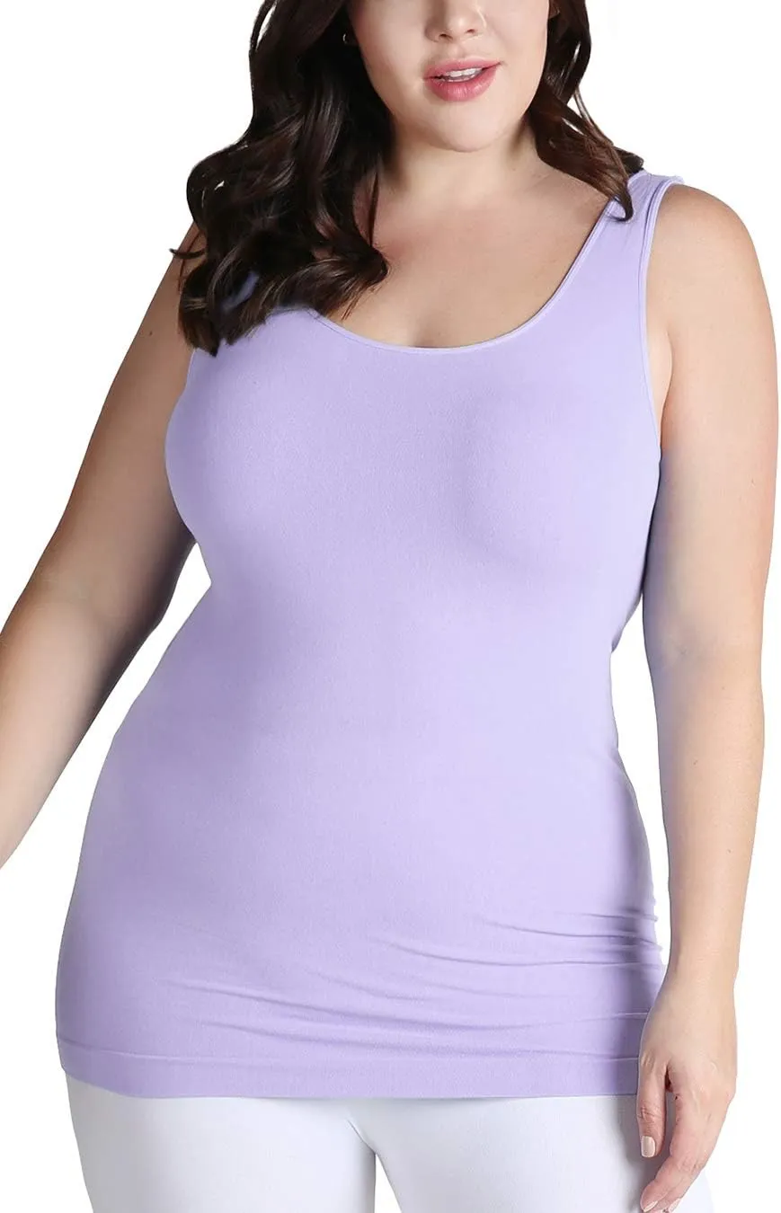 NIKIBIKI Women Seamless Premium Classic Tank Top, Made in U.S.A, Plus Size